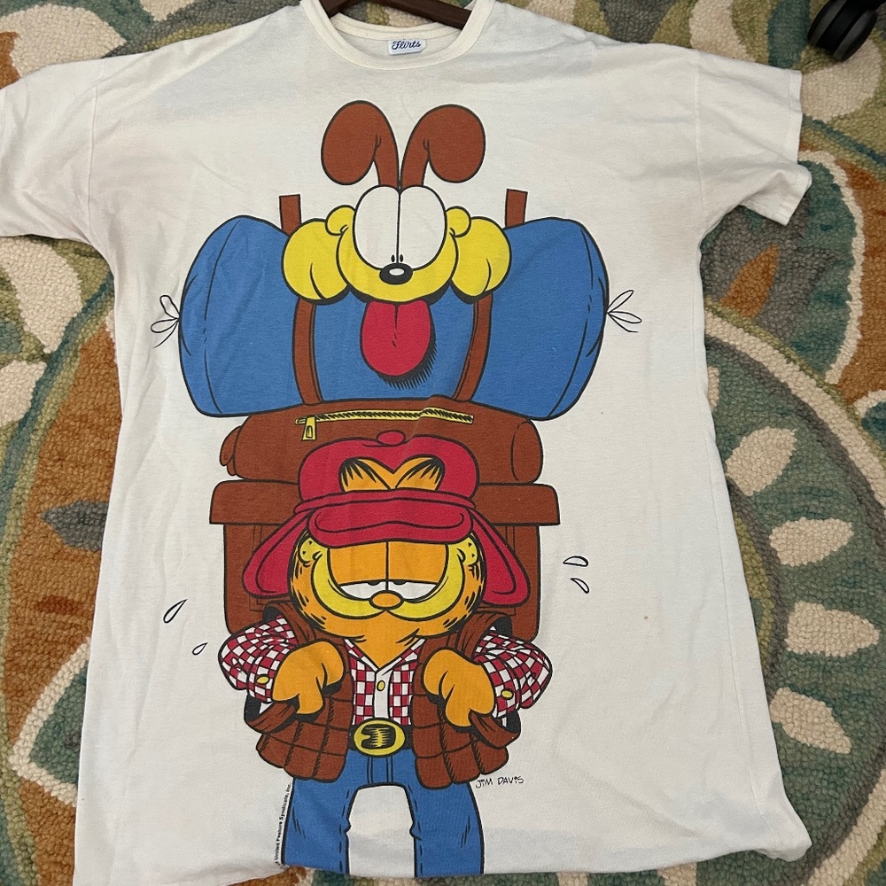 Rare Vintage 90's Garfield & Odie Tshirt Size L